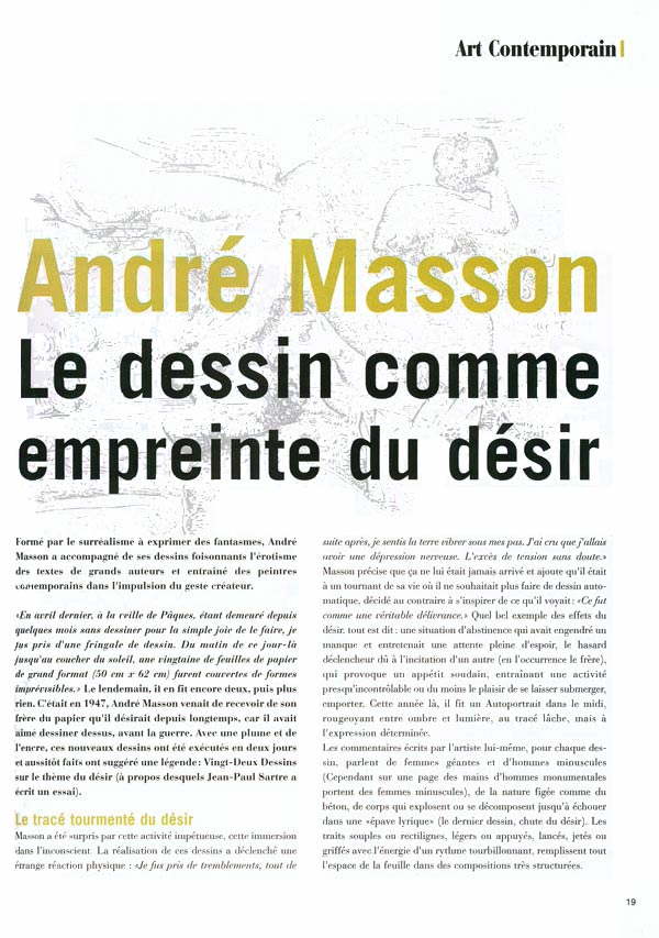 André Masson, le dessin comme empreinte du désir
